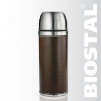 Термос Biostal "Охота" NYP-500P 0,5л (узкое горло,кож.вставка)