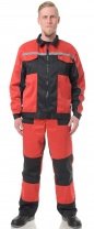 Костюм Бригадир-2 (тк.Смесовая,210) ПРАБО, красный/черный (Кос132ч)