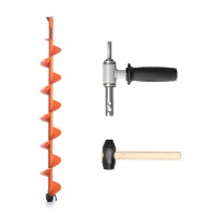Комплект под мотобур (шнек MOTOSHTORM 130(R)+адаптер АШ-02+молоточек) T-SMS130R-ASH02