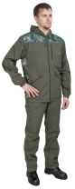 Костюм мужской Дрозд-1 / смесовая ткань / олива (вставки)